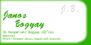 janos bogyay business card